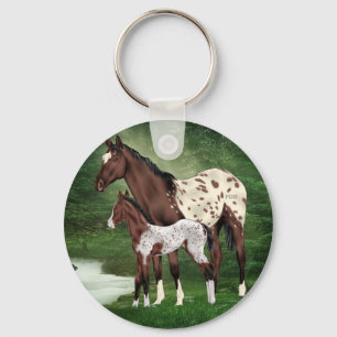 Appaloosa-Pferdestute und -fohlen Schlüsselanhänger