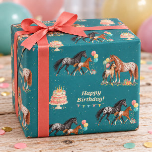 Appaloosa-Stute und Fohlen Alles Gute zum Geburtst Geschenkpapier