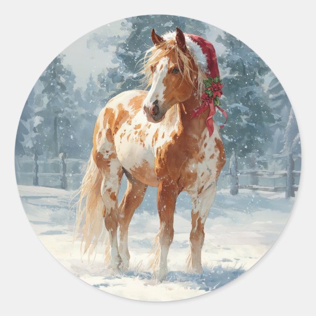Appalossa Horse Christmas Sticker (Vorderseite)