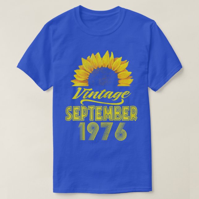 Apparel Sonnenblume Vintag September 1976 46 T-Shirt (Design vorne)