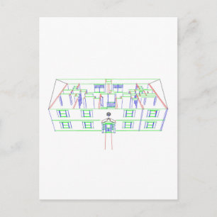 Appartement Gebäude / Haus: Zeichnend Marker Postkarte