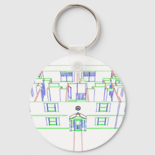 Appartement Gebäude / Haus: Zeichnend Marker Schlüsselanhänger