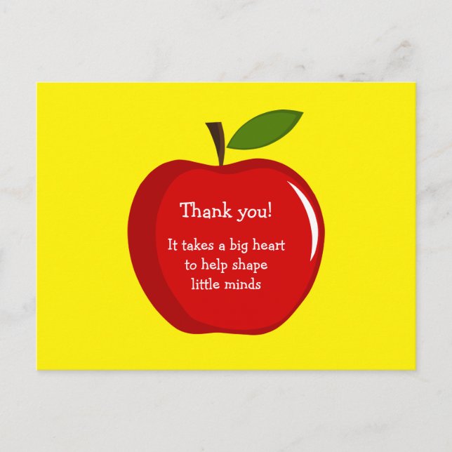 Appellationskarte für Red Apple Teacher Postkarte (Vorderseite)