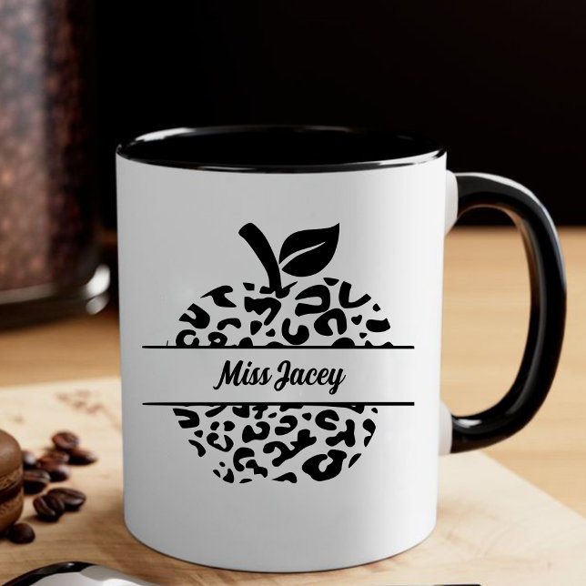 Appellername des personalisierten Lehrers, benutze Kaffeetasse (Custom Teacher, Gift For Teacher, Apple Teacher, Personalized Name Teacher mug)