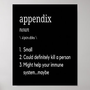Appendix Definition Anlagen Appendectomy Poster