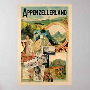 Appenzellerland, die Schweiz, Reise-Ski-Plakat Poster