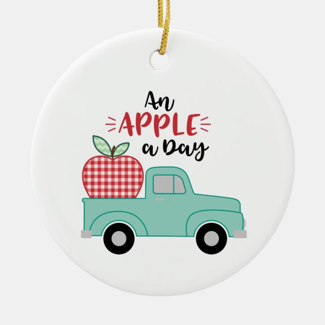 Apple A Day Keramik Ornament (Vorne)