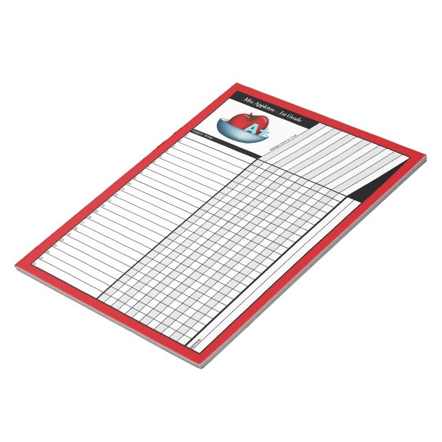 Apple A+ Red Teachers' Node Sheets Notepad Notizblock (angewinkelt)