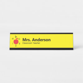 Apple ABC 123 Teacher's Name and Job Title Schreibtischnamensplakette