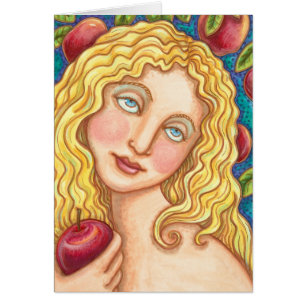 APPLE AND EVE FOLART GREETING NOTE CARD Blank