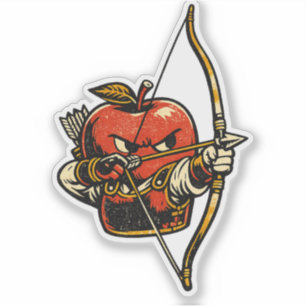 Apple Archer — Lustiger Frucht-Japanischer Bogensc Aufkleber