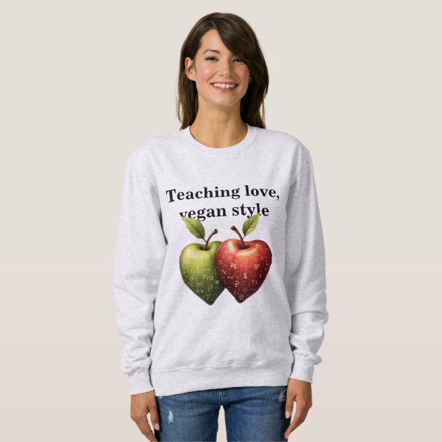 Apple Art Wird Educational Math Science Teacher Sweatshirt (Vorne ganz)