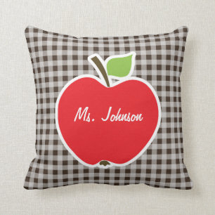 Apple auf Bistre Brown Gingham Kissen