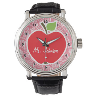 Apple auf Blush Pink Paisley Armbanduhr