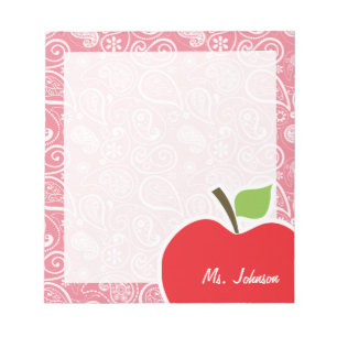 Apple auf Blush Pink Paisley Notizblock