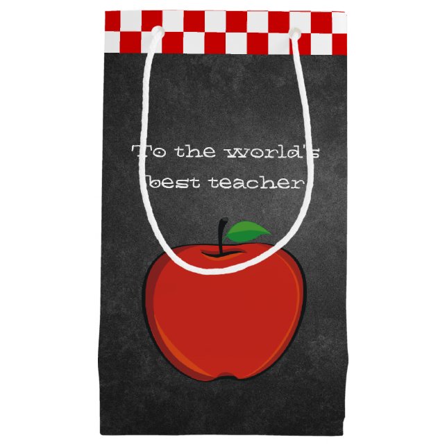 Apple auf Tafel-Lehrer-Geschenk bauschen sich Kleine Geschenktüte (Vorderseite)