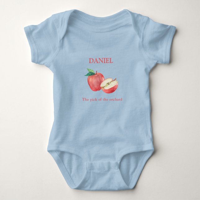 Apple Baby Blue Bodysuit Baby Strampler (Vorderseite)