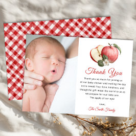 Apple Baby Dusche Dankeschön Karte mit Foto
