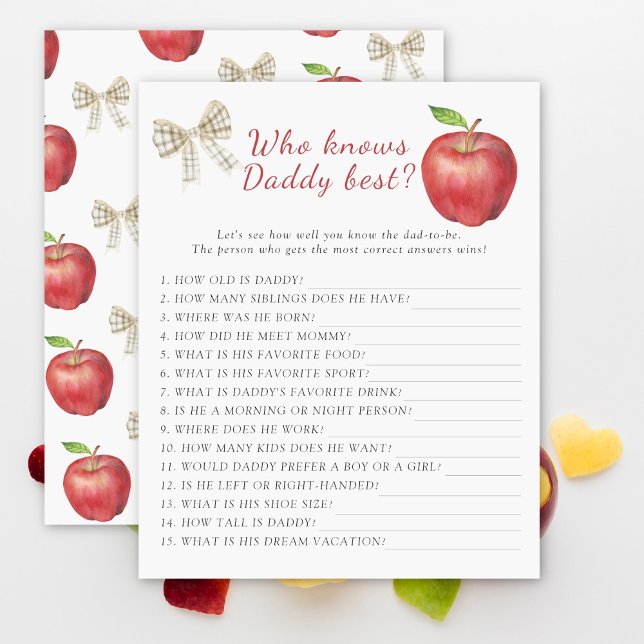 Apple Baby Dusche Wer kennt Papa das beste Spiel (Von Creator hochgeladen)