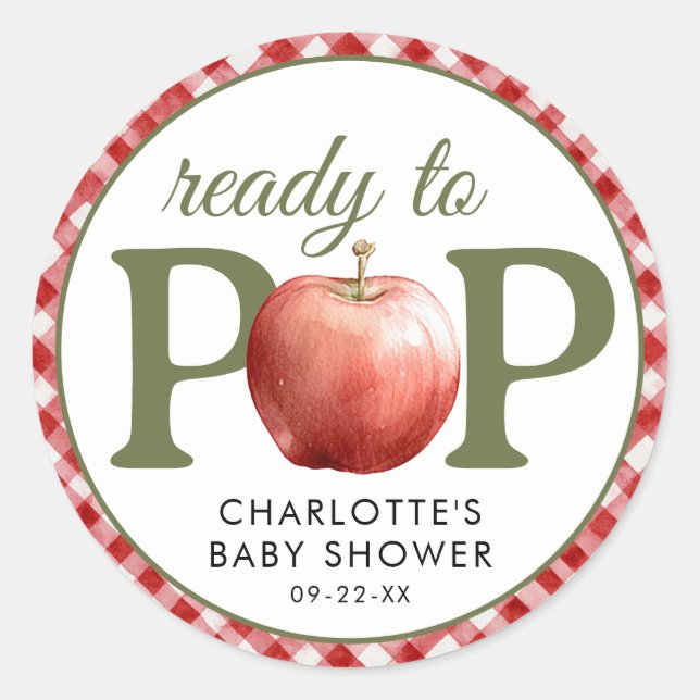 Apple Baby Shower Bereit zum Pop Green Sticker (Vorderseite)