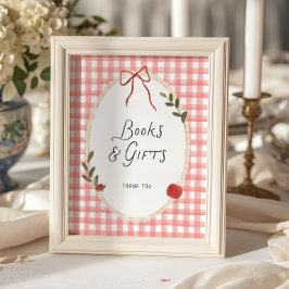 Apple Baby Shower Bücher und Geschenke Poster