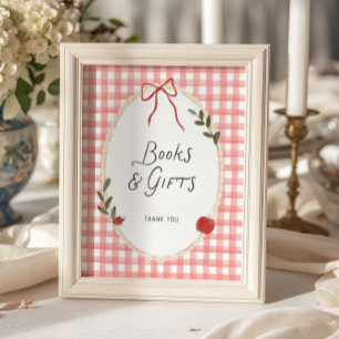 Apple Baby Shower Bücher und Geschenke Poster