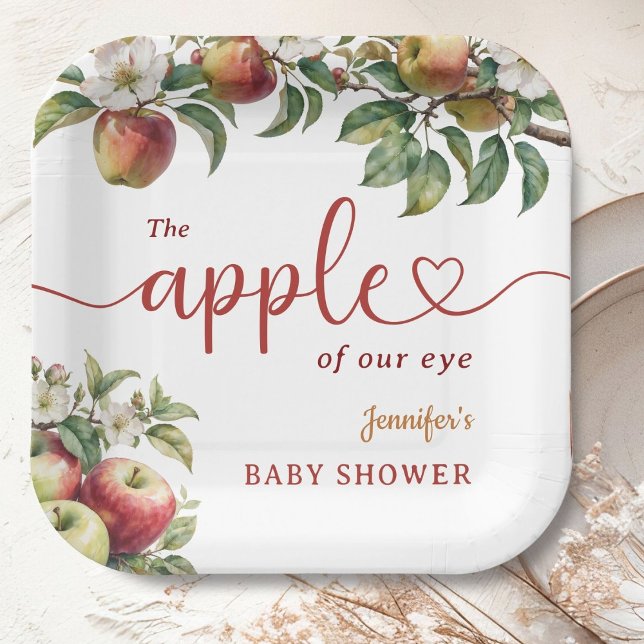 Apple Baby Shower Fall Gender Neutral Pappteller (Von Creator hochgeladen)