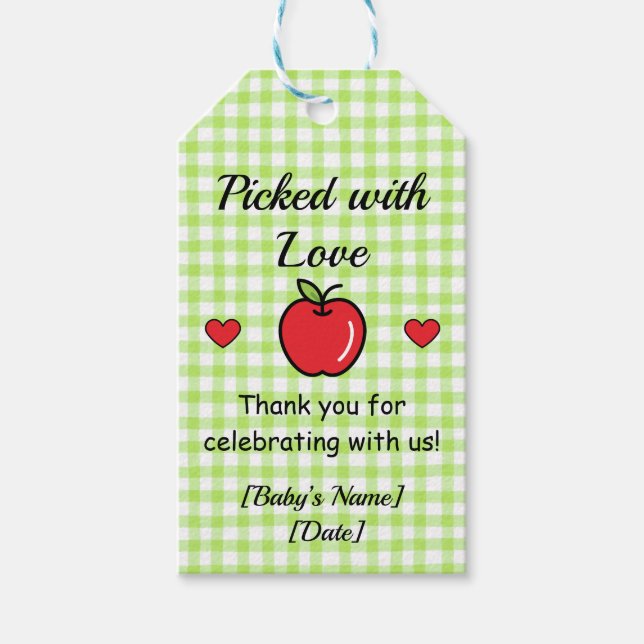 Apple Baby Shower Gevor Bags Geschenkanhänger (Vorderseite)