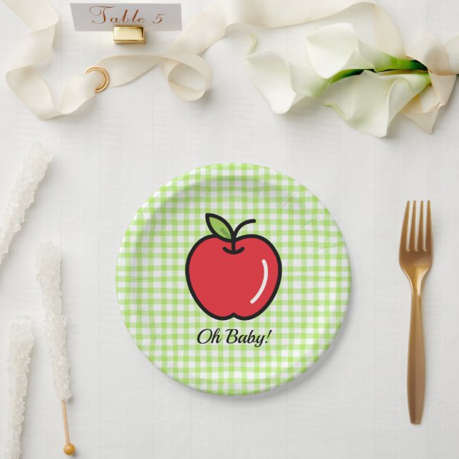 Apple Baby Shower Plates – “Oh Baby !”  Pappteller (Hochzeit)