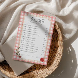 Apple Baby Shower Rate-wer-ist-es Spielkarte Einladung