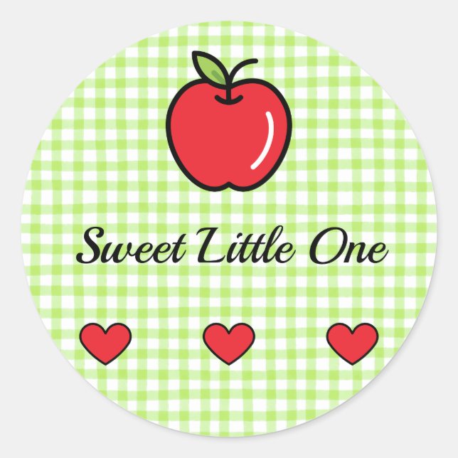 Apple Baby Shower Sticker – “Sweet Little One” (Vorderseite)