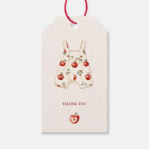 Apple Baby Shower Watercolor Romper Danke Tags Geschenkanhänger