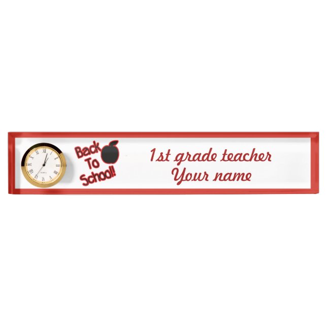 Apple & Back to School - Namensplakette (Vorderseite)