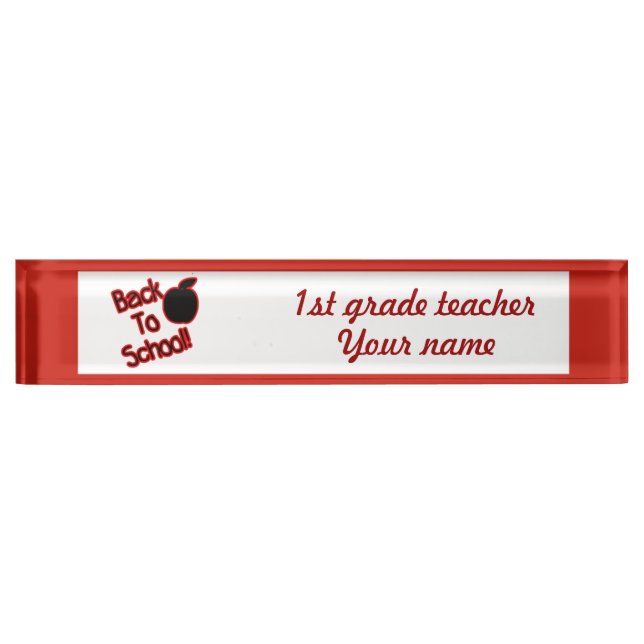 Apple & Back to School - Namensplakette (Vorderseite)