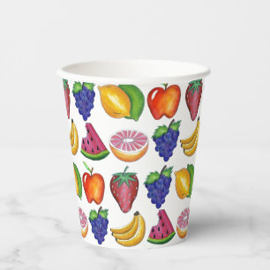Apple Banana Lemon Limon Trauben Berry Fruchtsalat Pappbecher