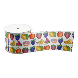 Apple Banana Lemon Limon Trauben Berry Fruchtsalat Satinband
