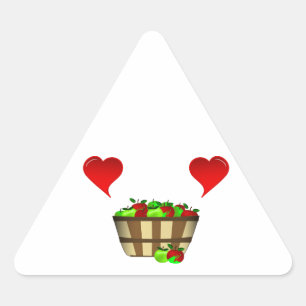 Apple Basket-Liebe Dreieckiger Aufkleber