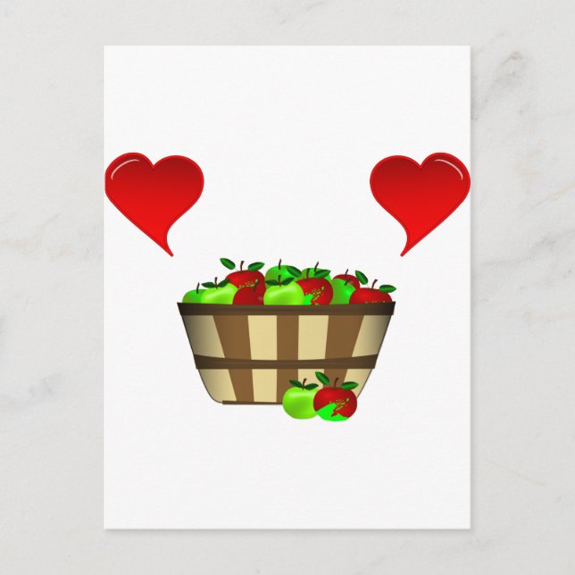 Apple Basket-Liebe Postkarte (Vorderseite)
