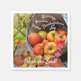 Apple Basket Lob und Erntedank Napkin Serviette