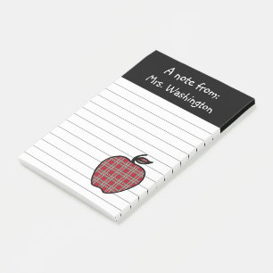 Apple-Beitrag des karierten Lehrers - Anmerkungen Post-it Klebezettel