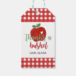Apple Birthday Dank an Bushel Favor Geschenktag Geschenkanhänger