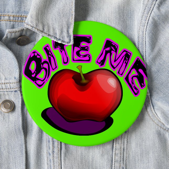 Apple BITE ME Nostalgischer Retro-90er-Pin Button (Beispiel)