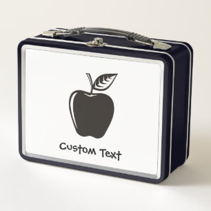 Apple Black Metal Lunch Box
