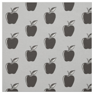 Apple Black Pattern Stoff