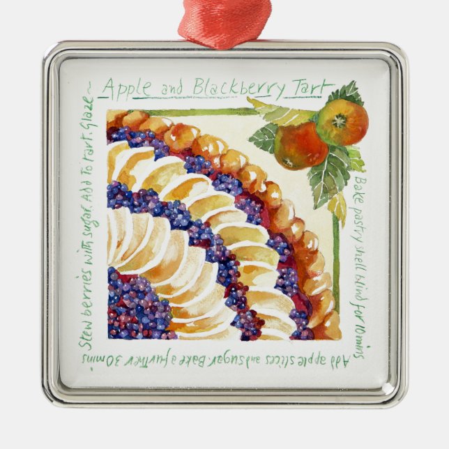 Apple-BlackBerrytörtchen 2014 Silbernes Ornament (Vorne)