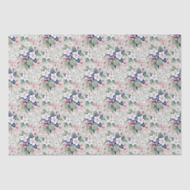 Apple Blossom (Aqua Haze) Seidenpapier (Vorderseite)