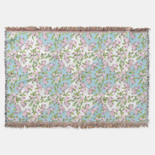 Apple Blossom auf Sky Blue and White Imitats Patch Decke