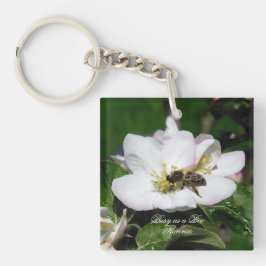 Apple Blossom & Bee Macro Photo | Acrylic Keychain Schlüsselanhänger