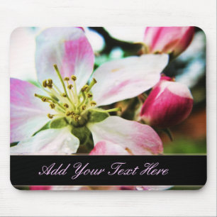 Apple Blossom Blume benutzerdefinierter Text Mouse Mousepad