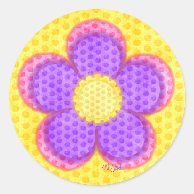 Apple Blossom Blume Runder Aufkleber (Vorderseite)